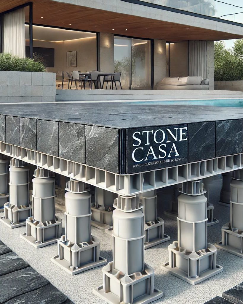 Piso Elevado de Ardósia e Pedestais | Blog Stone Casa piso elevado de ardósia